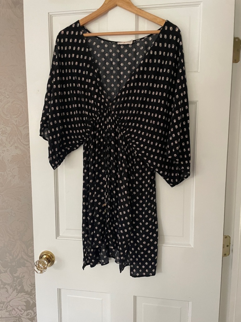 Black Fish  V-Neck Women's Dress Swim Coverup Tunic Tory Burch